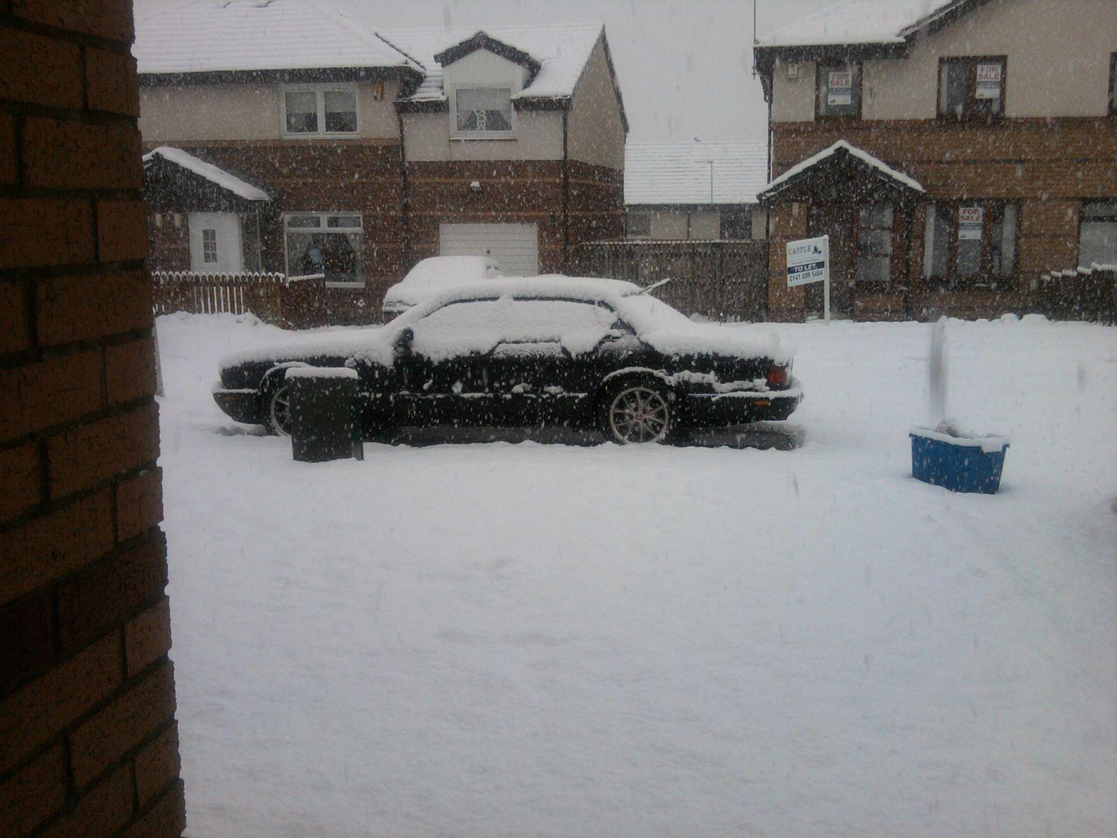 Jaguar XJR in the snow